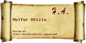 Helfer Attila névjegykártya